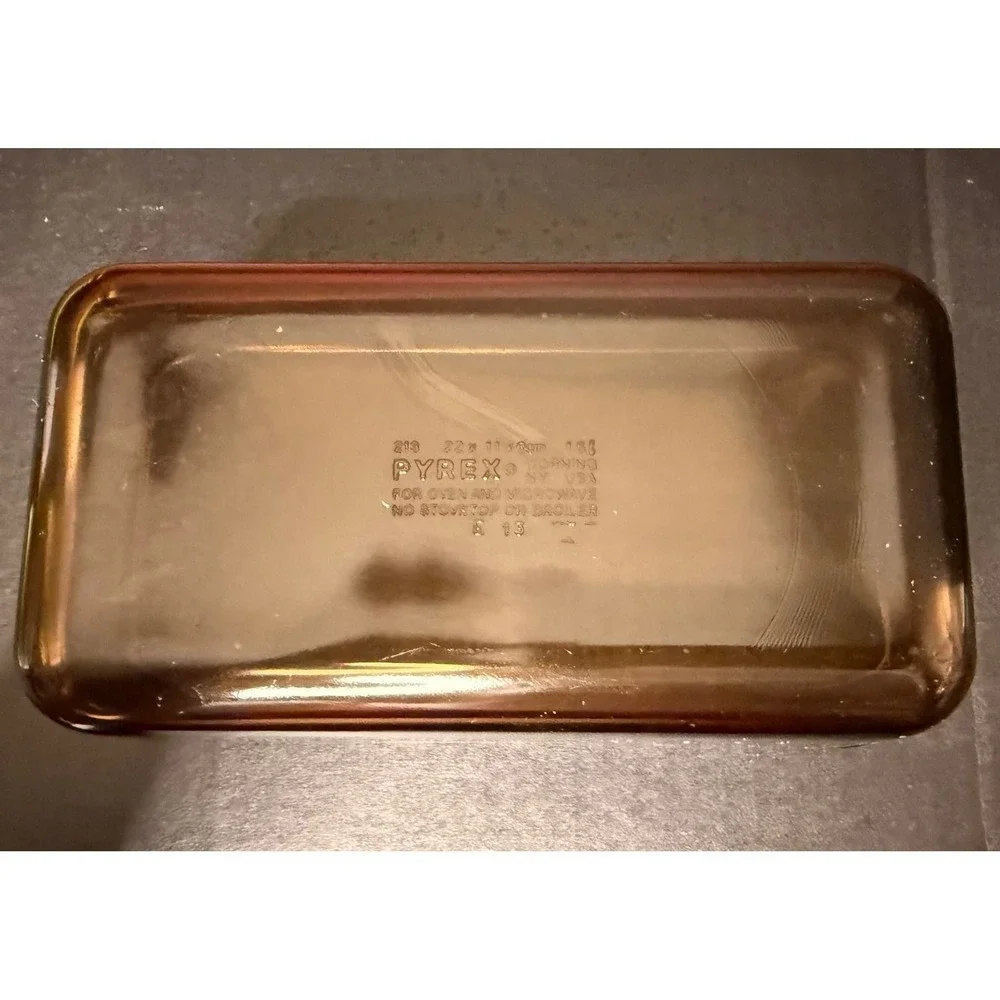 Vintage Pyrex Visions Amber Glass Loaf Pan 213 1.5qt Brown Baking Dish USA